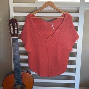 Free People Coral Knit Top